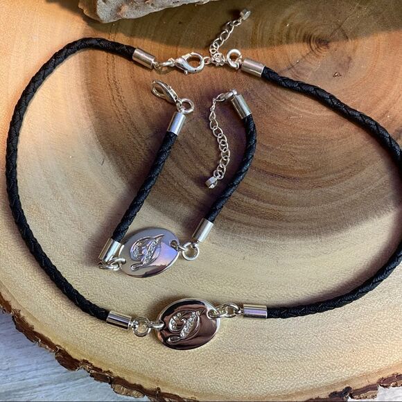 Initial D CZ Necklace bracelet set - Picture 1 of 4